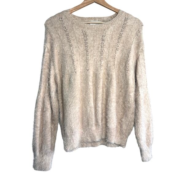 Lost + Wander Blush Pink Fuzzy Knit Sweater XS/S Soft Cozy Pullover - Picture 1 of 7